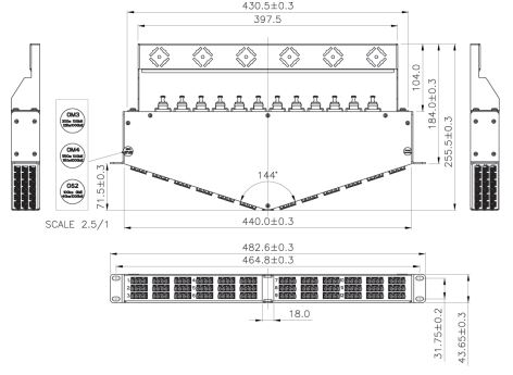 1U 144 portos MTP-LC nagy sűrűségű dőlt patch panel