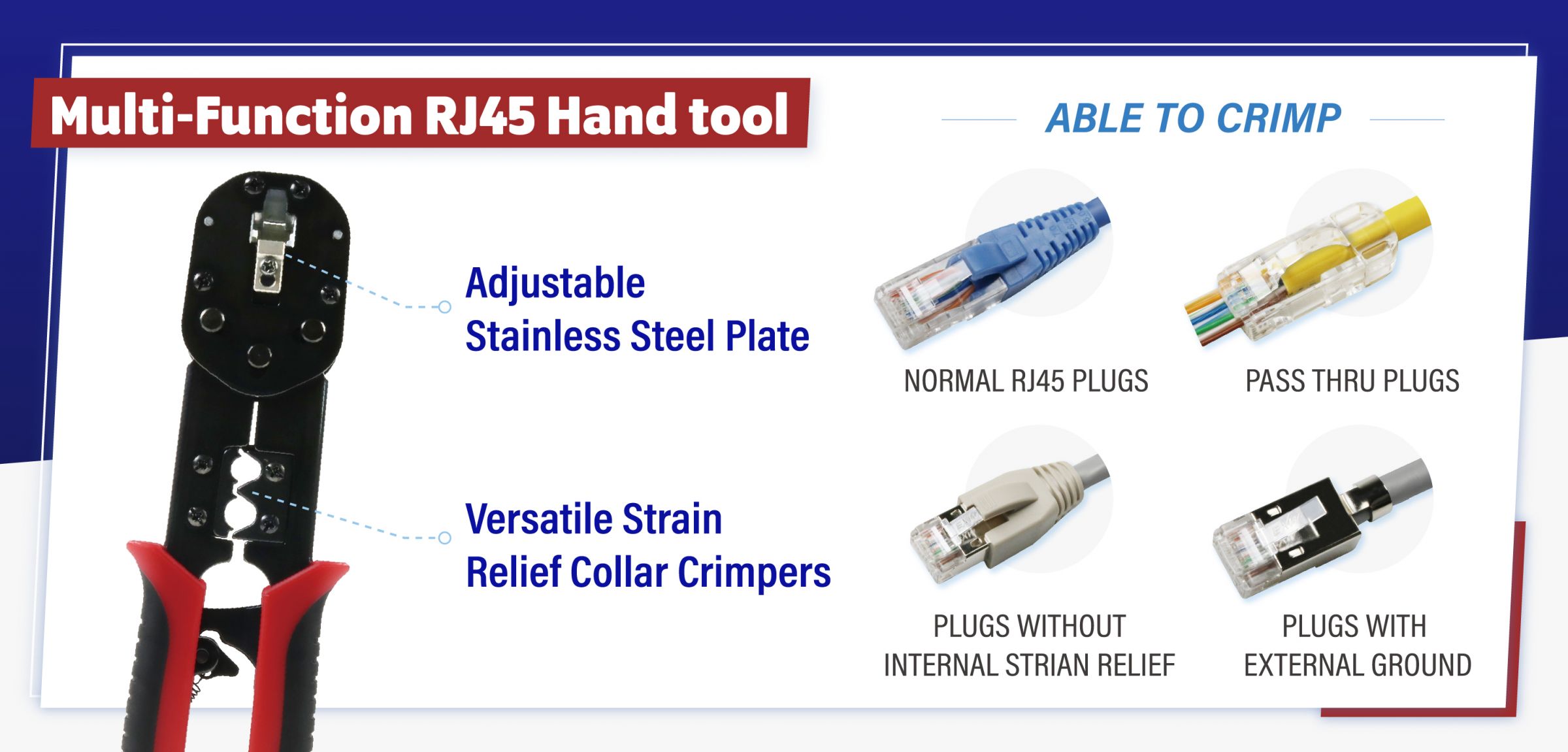 rj45 crimper ethernet connector termination tool